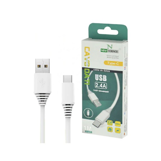 NEW SCIENCE DATA CABLE SE-01 (9833) TYPE-C 2.4A 1M WHITE 